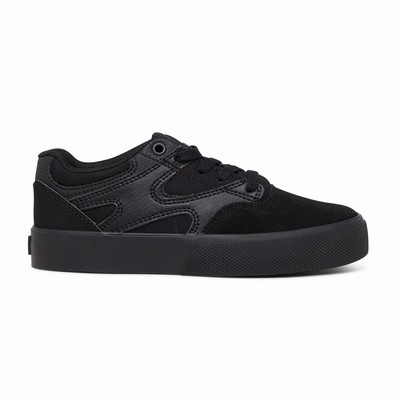 DC Kalis Vulc Kid's Black Skate Shoes Australia UKM-765